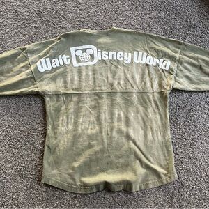 Walt Disney World Spirit Jersey Adults Small Sage Green Acid Wash Tie Dye